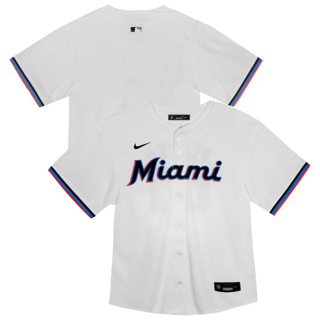 Miami Marlins Nike Youth Home Game Jersey - White Official MLB Team Apparel Baseball Fan Gear