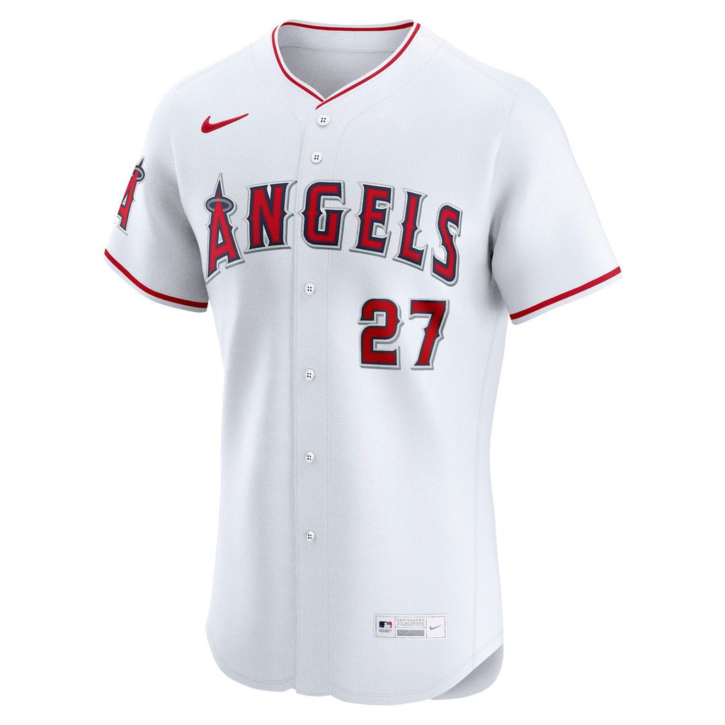 Mike Trout Los Angeles Angels Nike Home ElitePlayer Jersey - White Official MLB Team Apparel Baseball Fan Gear