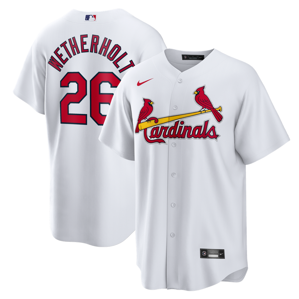 JJ Wetherholt St. Louis Cardinals Nike Home Replica Jersey - White Official MLB Team Apparel Baseball Fan Gear