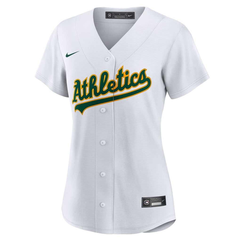 Denzel Clarke Athletics Nike Women's Home Replica Jersey - White Official MLB Team Apparel Baseball Fan Gear