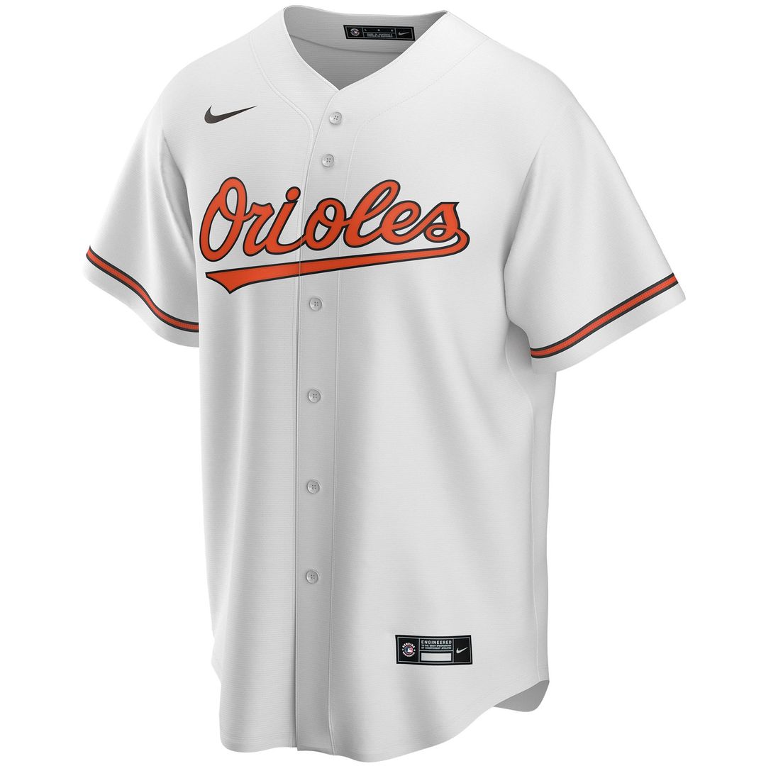 Baltimore Orioles Nike Home Replica Custom Jersey - White Official MLB Team Apparel Baseball Fan Gear