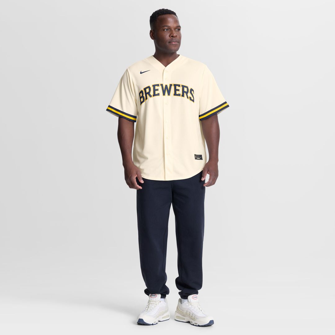 Christian Yelich Milwaukee Brewers Nike Home Replica Jersey - Cream Official MLB Team Apparel Baseball Fan Gear