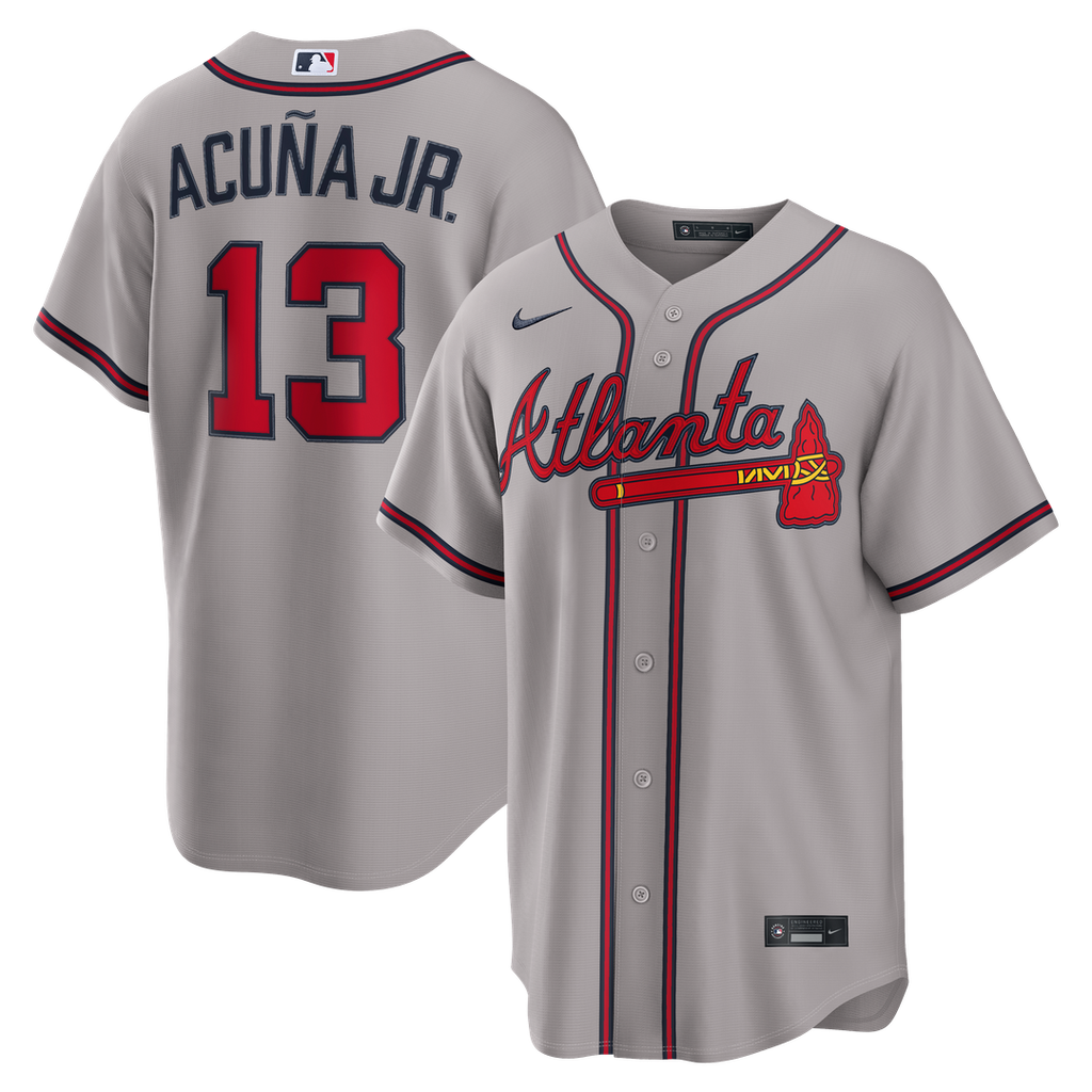 Ronald Acuña Jr. Atlanta Braves Nike Road Replica Jersey - Gray Official MLB Team Apparel Baseball Fan Gear
