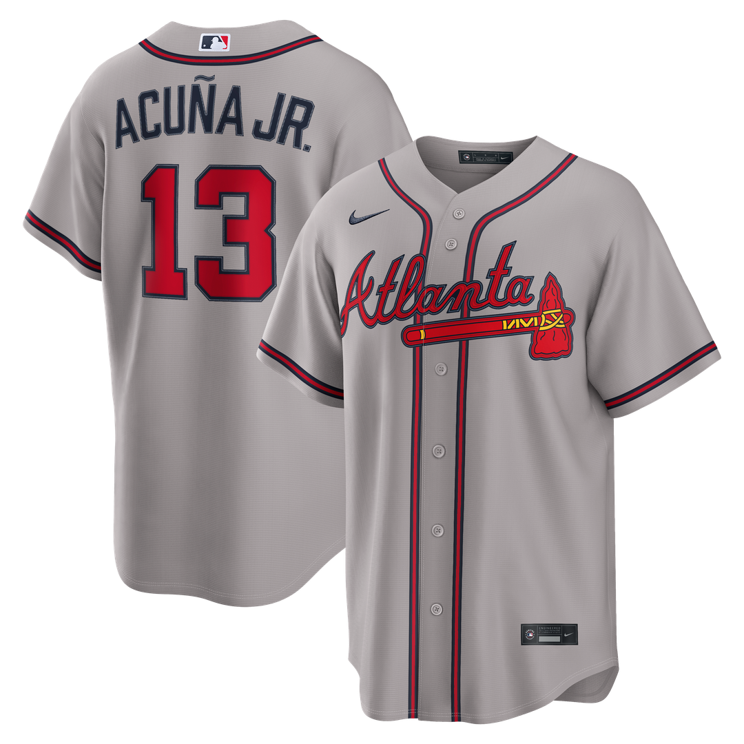 Ronald Acuña Jr. Atlanta Braves Nike Road Replica Jersey - Gray Official MLB Team Apparel Baseball Fan Gear