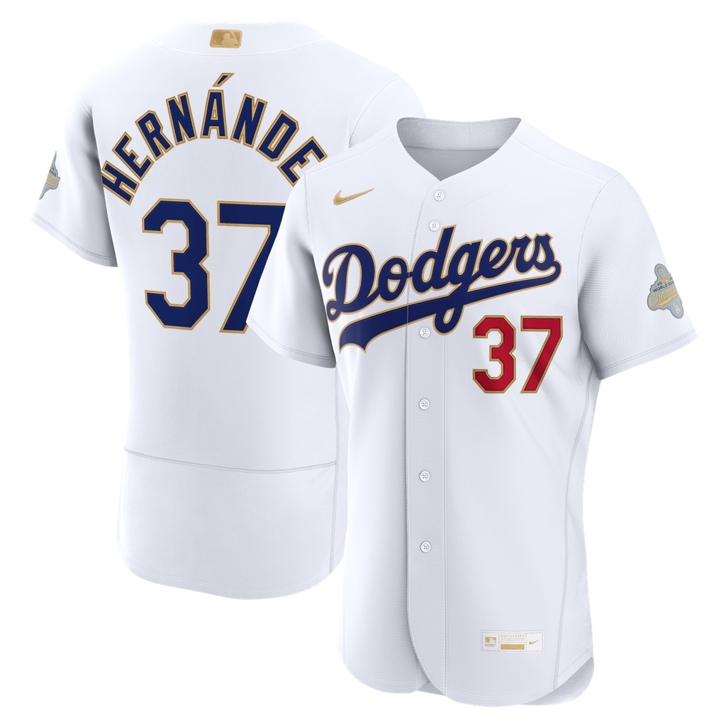 Teoscar Hernández Los Angeles Dodgers Nike 2026 Gold Collection Authentic Jersey - White Official MLB Team Apparel Baseball Fan Gear