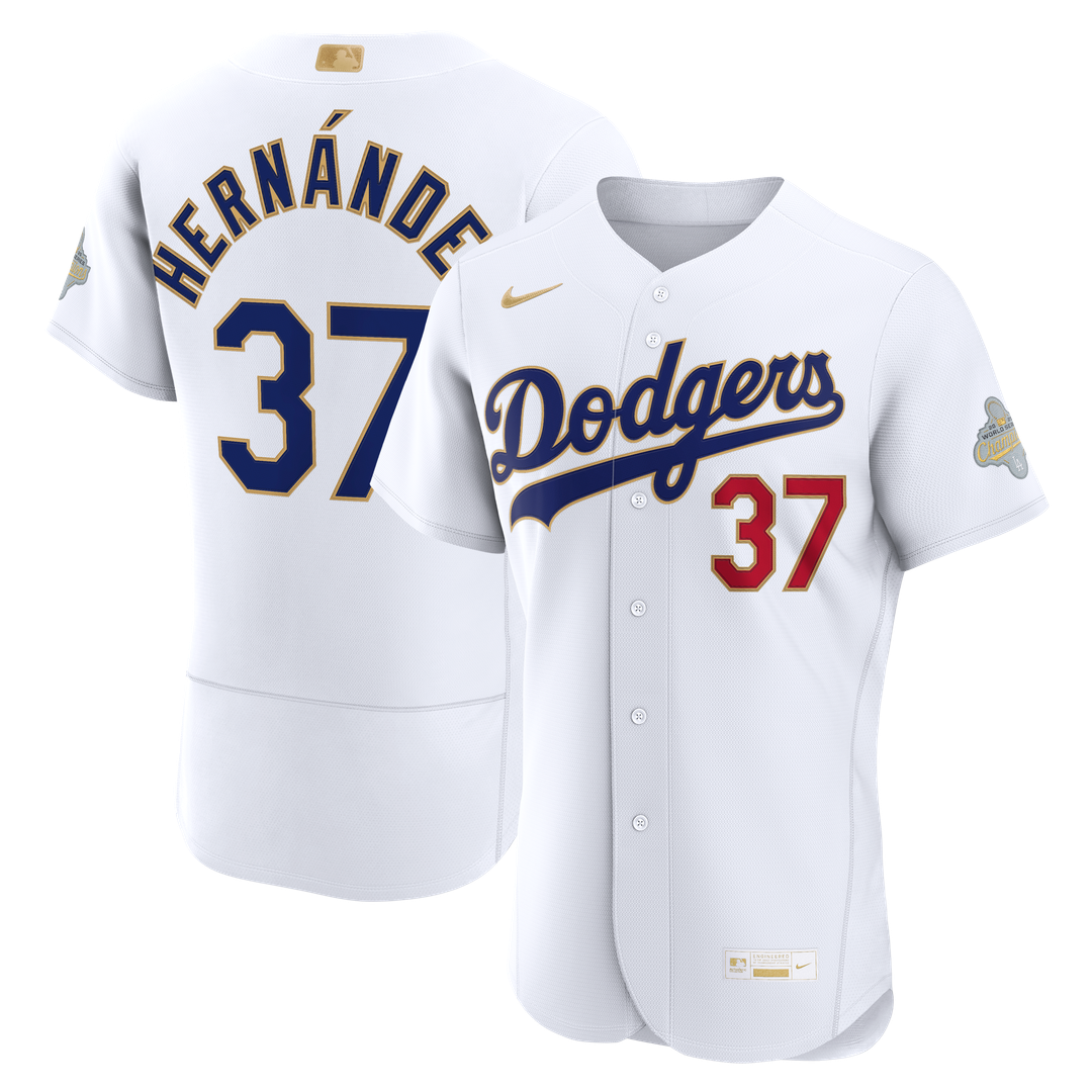 Teoscar Hernández Los Angeles Dodgers Nike 2026 Gold Collection Authentic Jersey - White Official MLB Team Apparel Baseball Fan Gear