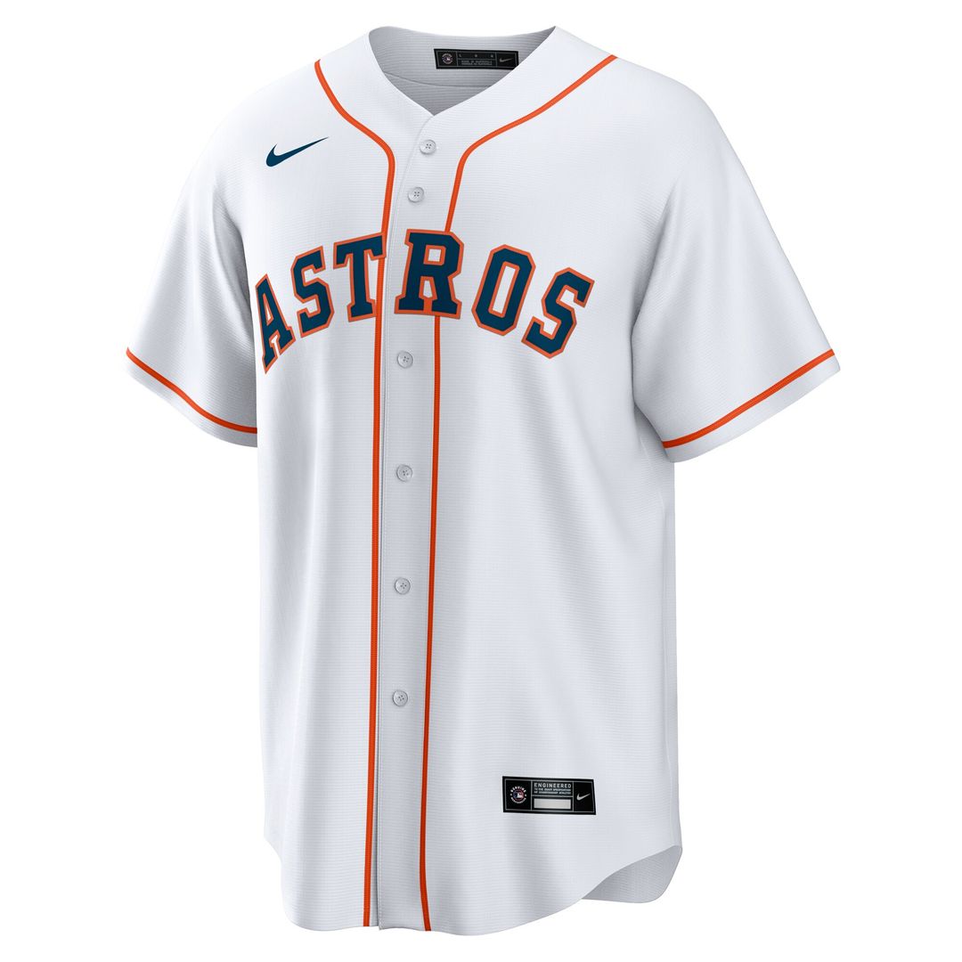 Cristian Javier Houston Astros Nike Home Replica Jersey - White Official MLB Team Apparel Baseball Fan Gear