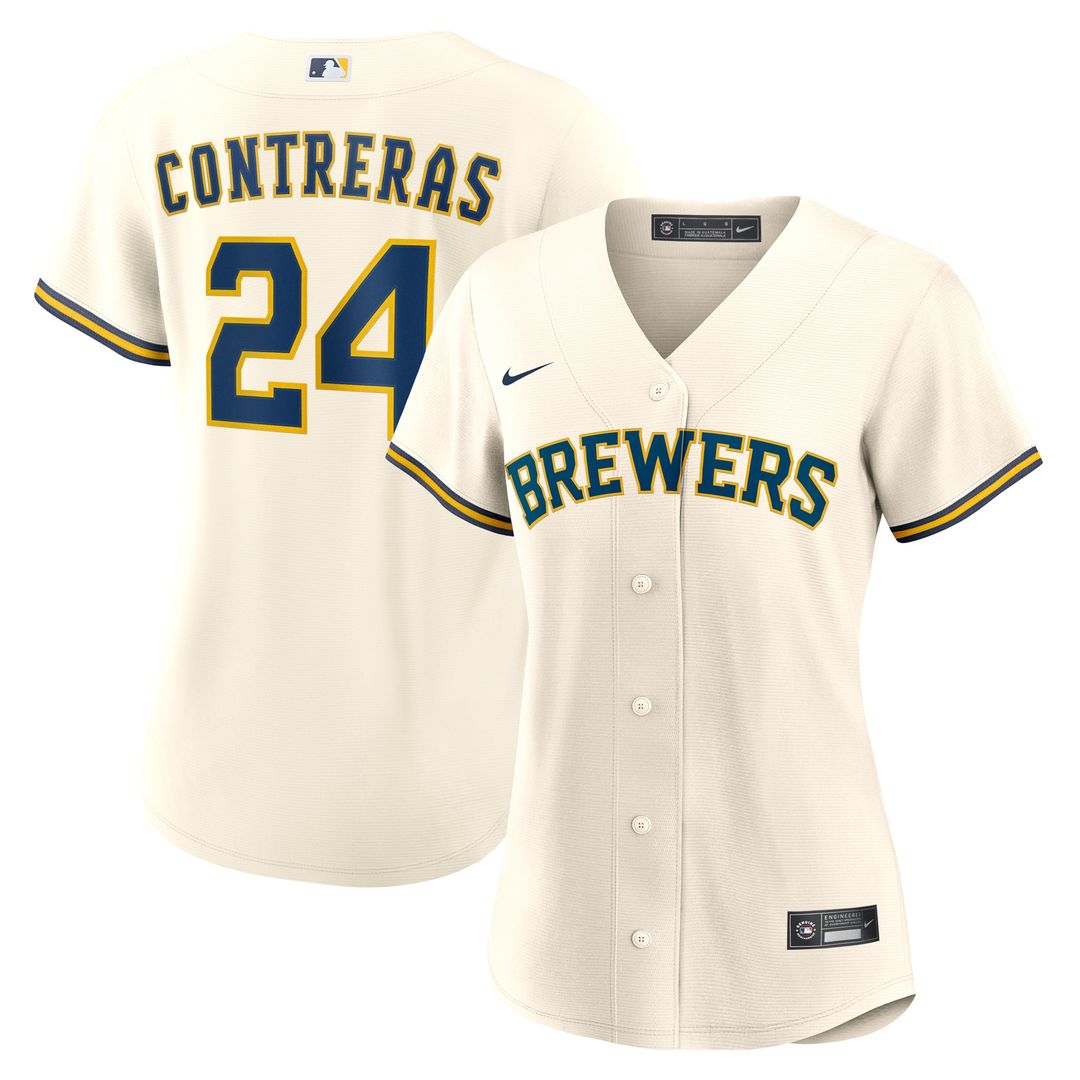 William Contreras Milwaukee Brewers Nike Women's Home Replica Jersey - Cream Official MLB Team Apparel Baseball Fan Gear