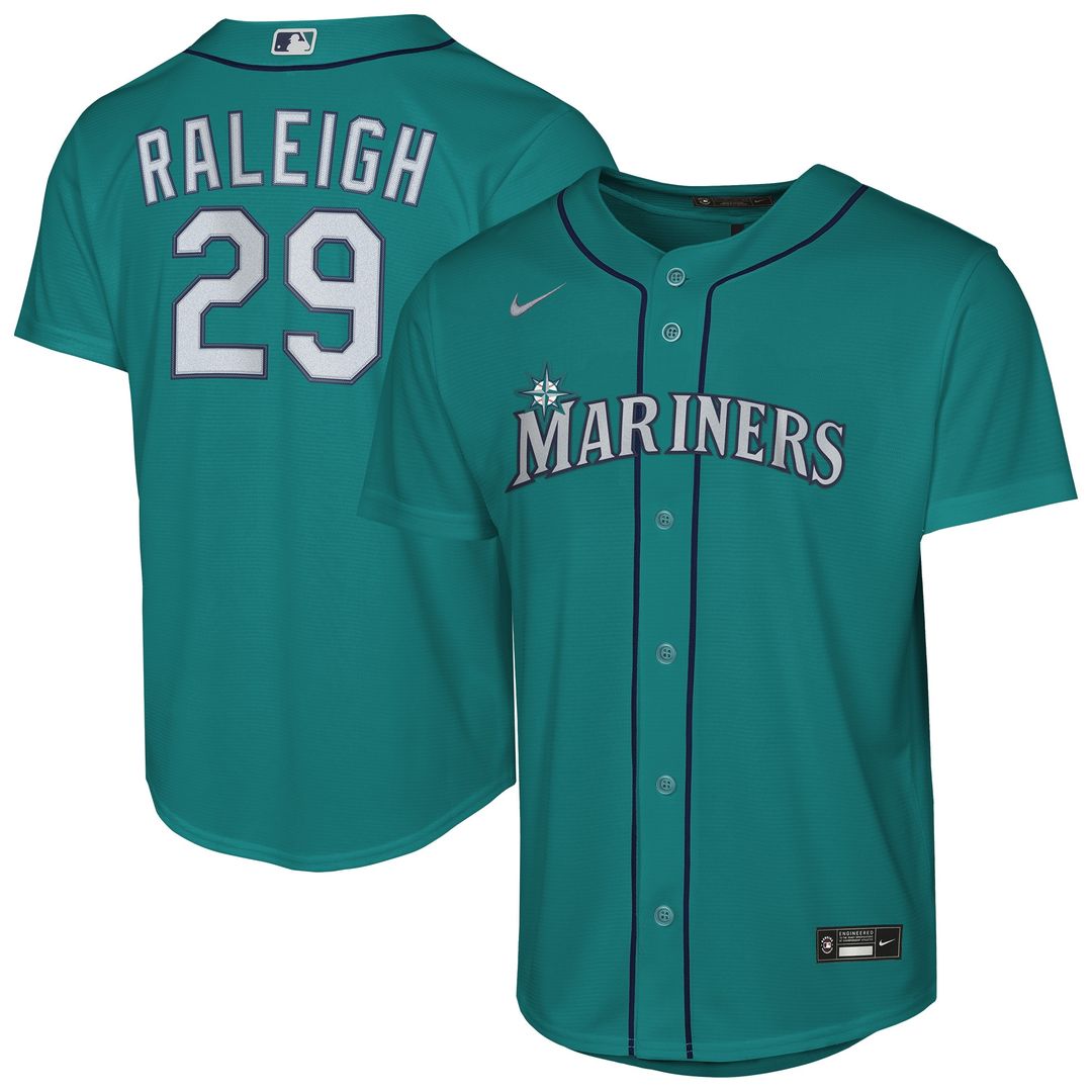 Cal Raleigh Seattle Mariners Nike Youth Alternate Replica Jersey - Teal Official MLB Team Apparel Baseball Fan Gear