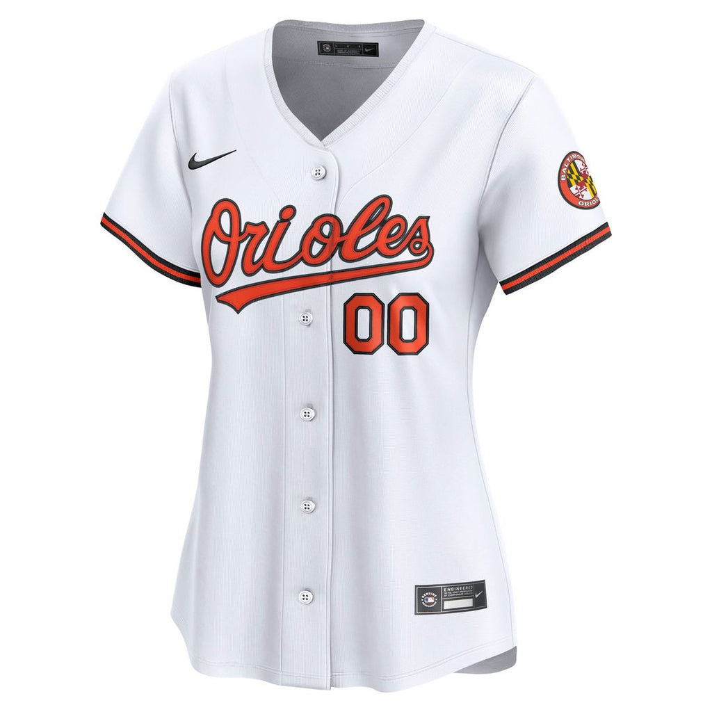 Baltimore Orioles Nike Women's Home Limited Custom Jersey - White Official MLB Team Apparel Baseball Fan Gear