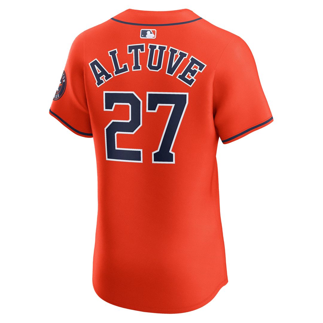 Jose Altuve Houston Astros Nike Alternate Elite Player Jersey - Orange Official MLB Team Apparel Baseball Fan Gear