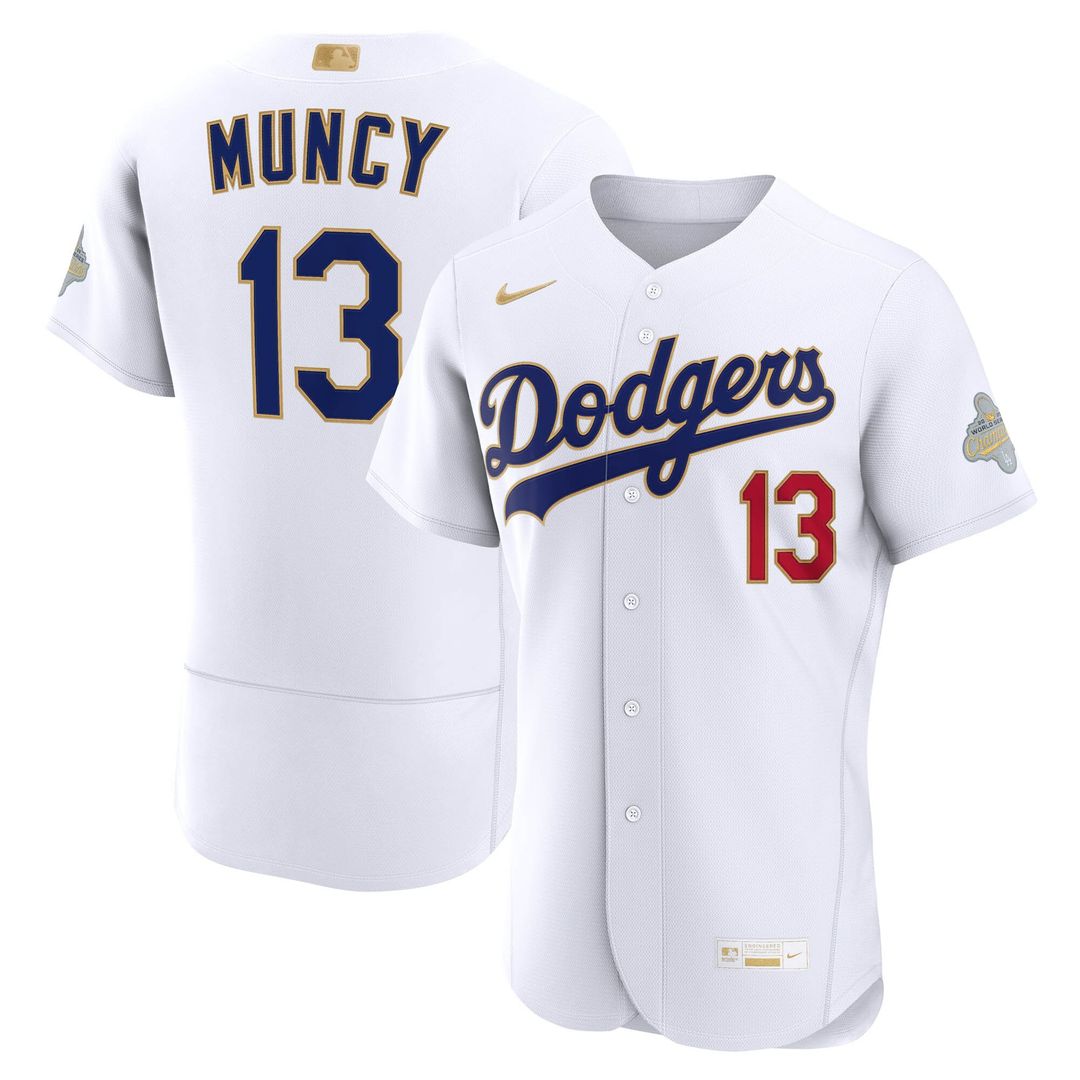 Max Muncy Los Angeles Dodgers Nike 2026 Gold Collection Authentic Jersey - White Official MLB Team Apparel Baseball Fan Gear