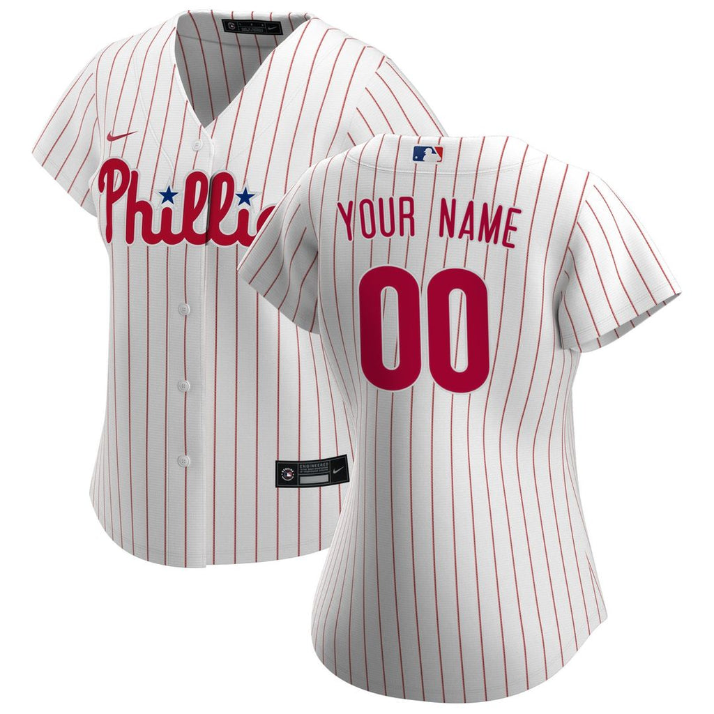 Philadelphia Phillies Nike Women's Home Replica Custom Jersey - White Official MLB Team Apparel Baseball Fan Gear