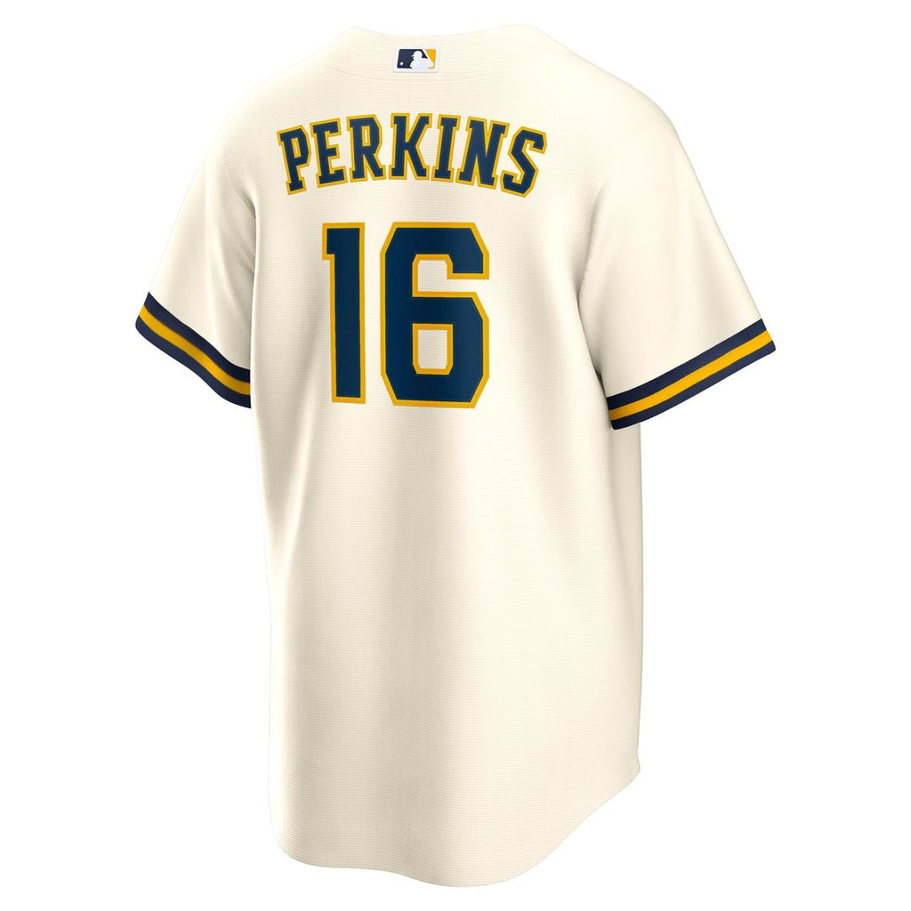 Blake Perkins Milwaukee Brewers Nike Home Replica Jersey - Cream Official MLB Team Apparel Baseball Fan Gear