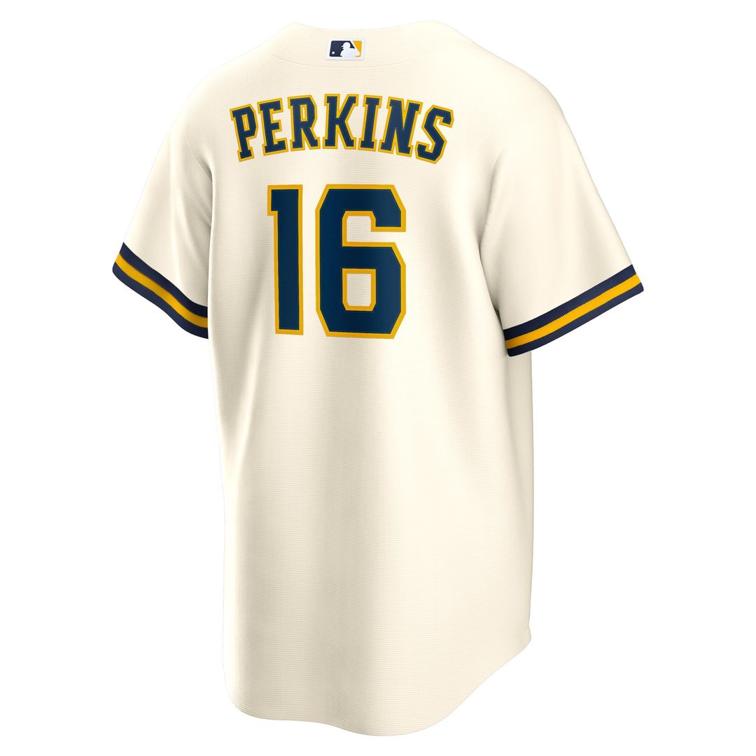 Blake Perkins Milwaukee Brewers Nike Home Replica Jersey - Cream Official MLB Team Apparel Baseball Fan Gear
