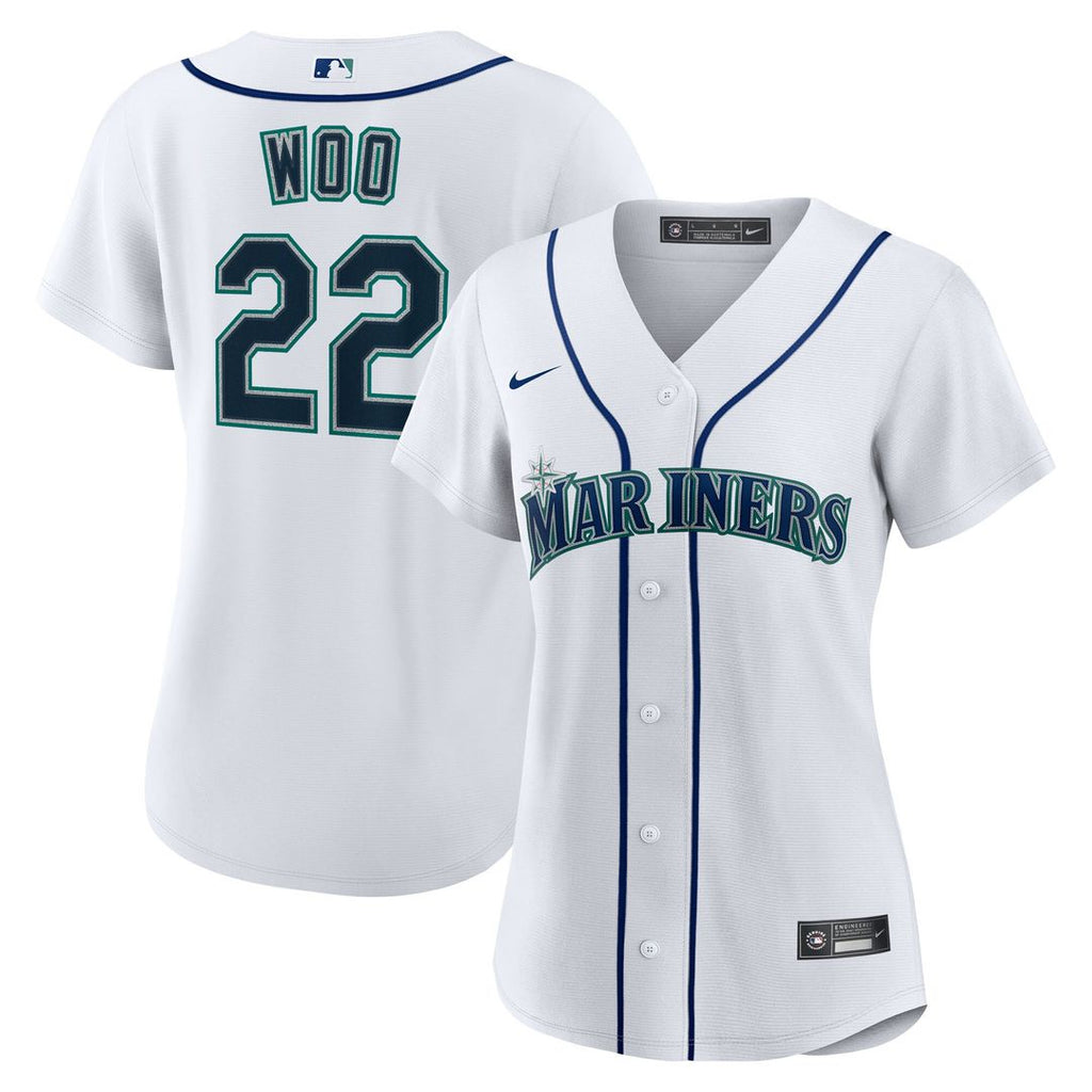 Bryan Woo Seattle Mariners Nike Women's Home Replica Jersey - White Official MLB Team Apparel Baseball Fan Gear