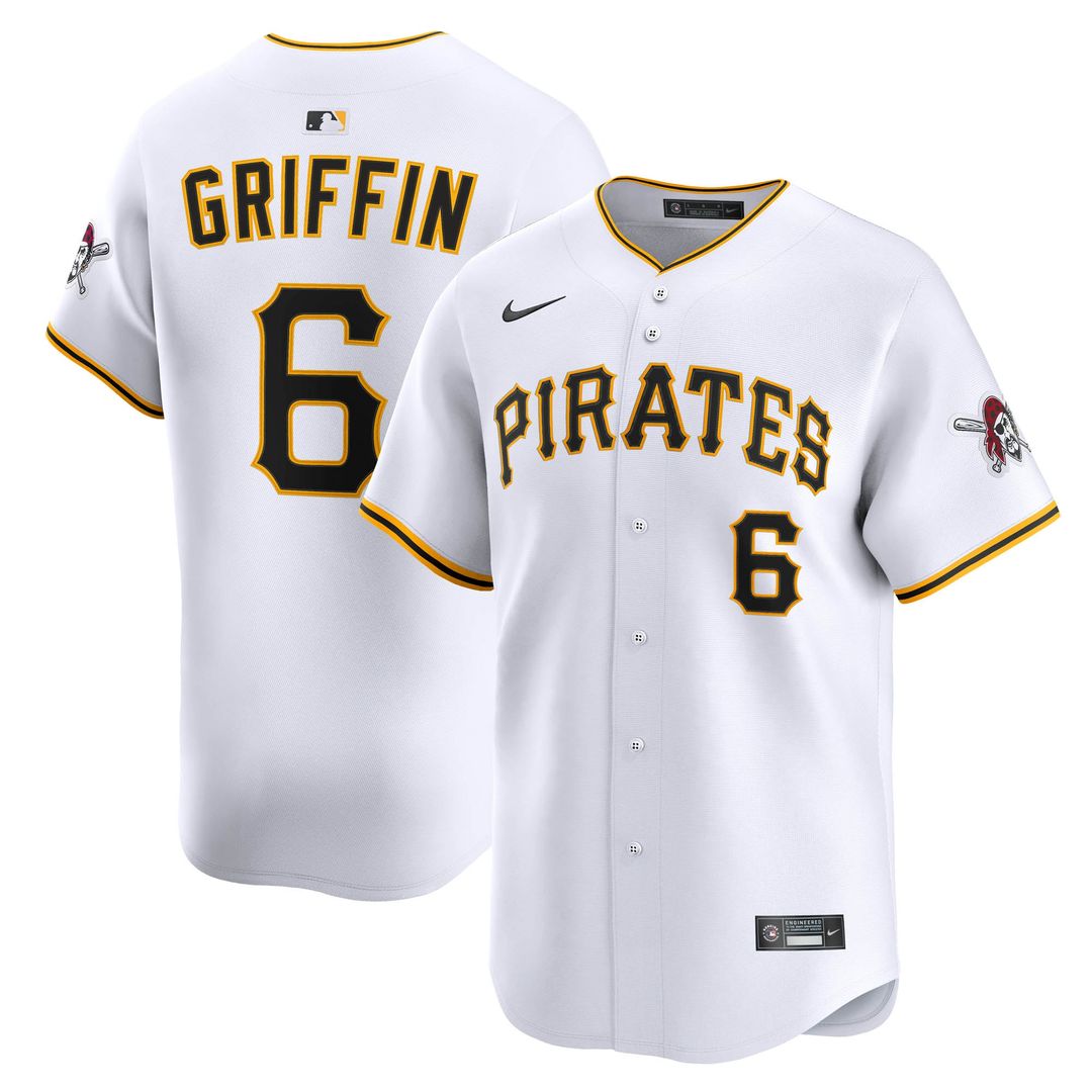 Konnor Griffin Pittsburgh Pirates Nike Home Limited Jersey - White Official MLB Team Apparel Baseball Fan Gear