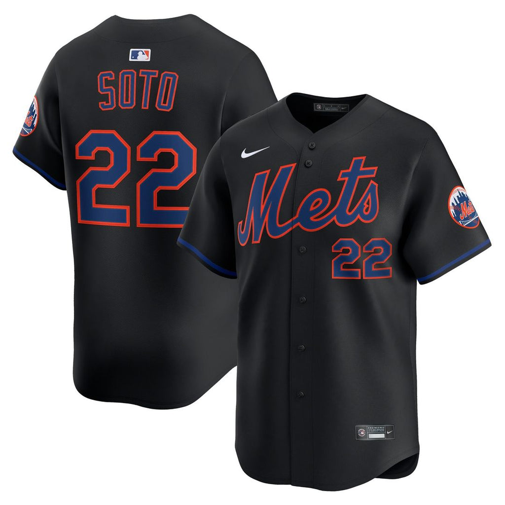 Juan Soto New York Mets Nike Alternate Limited Jersey - Black Official MLB Team Apparel Baseball Fan Gear