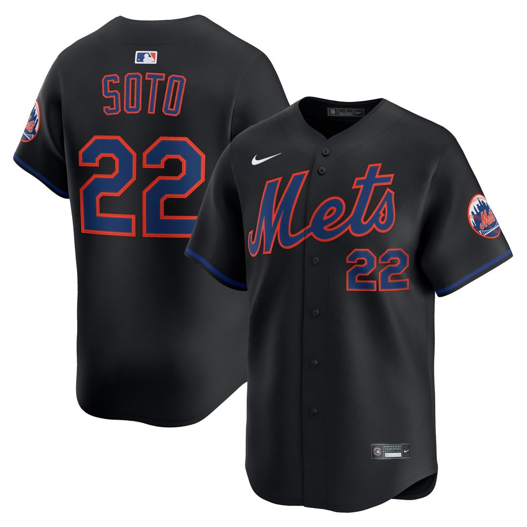 Juan Soto New York Mets Nike Alternate Limited Jersey - Black Official MLB Team Apparel Baseball Fan Gear