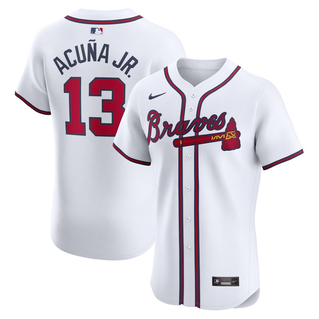 Ronald Acuña Jr. Atlanta Braves Nike Home Elite Jersey - White Official MLB Team Apparel Baseball Fan Gear
