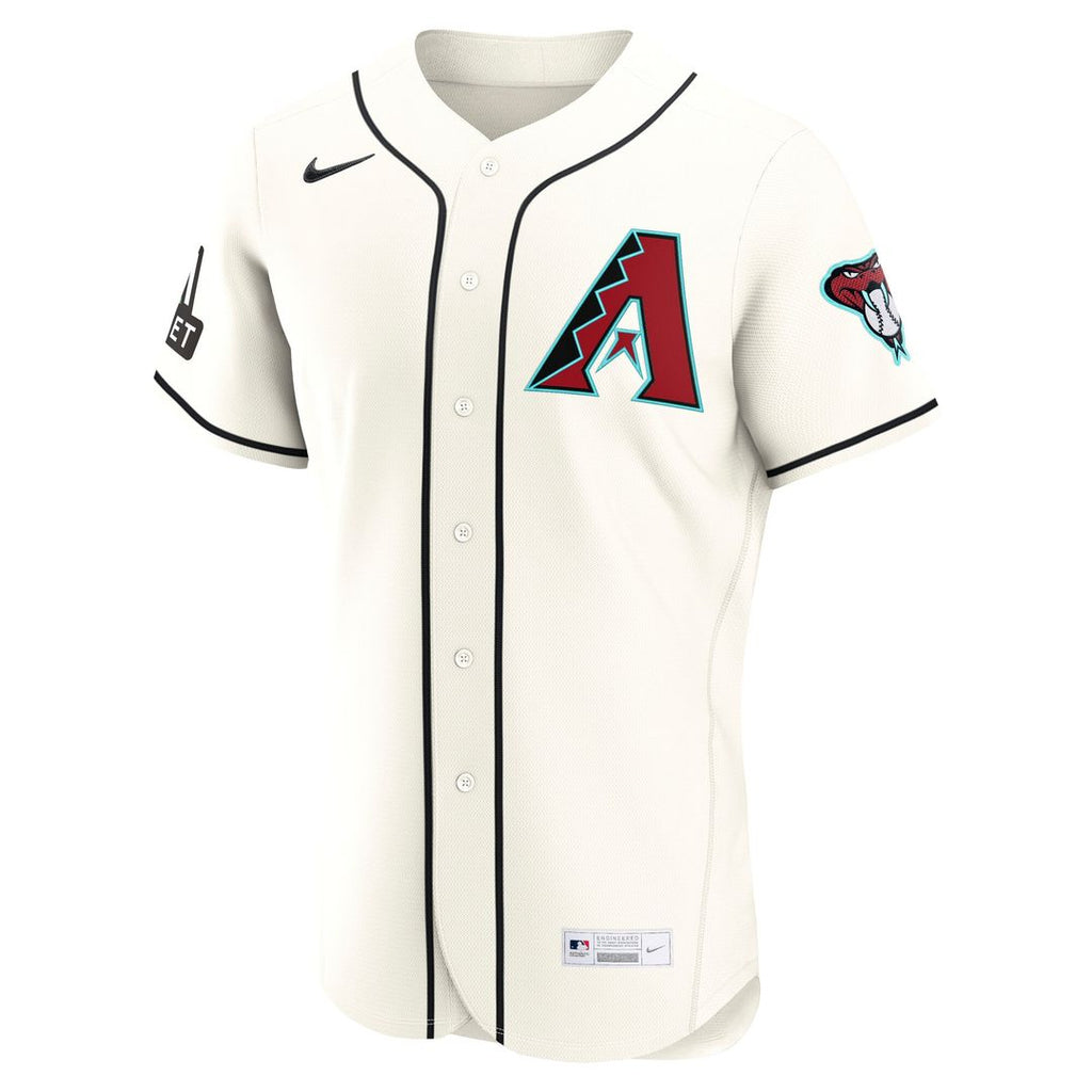 Arizona Diamondbacks Nike Home Sponsor Patch Authentic Jersey - Cream Official MLB Team Apparel Baseball Fan Gear