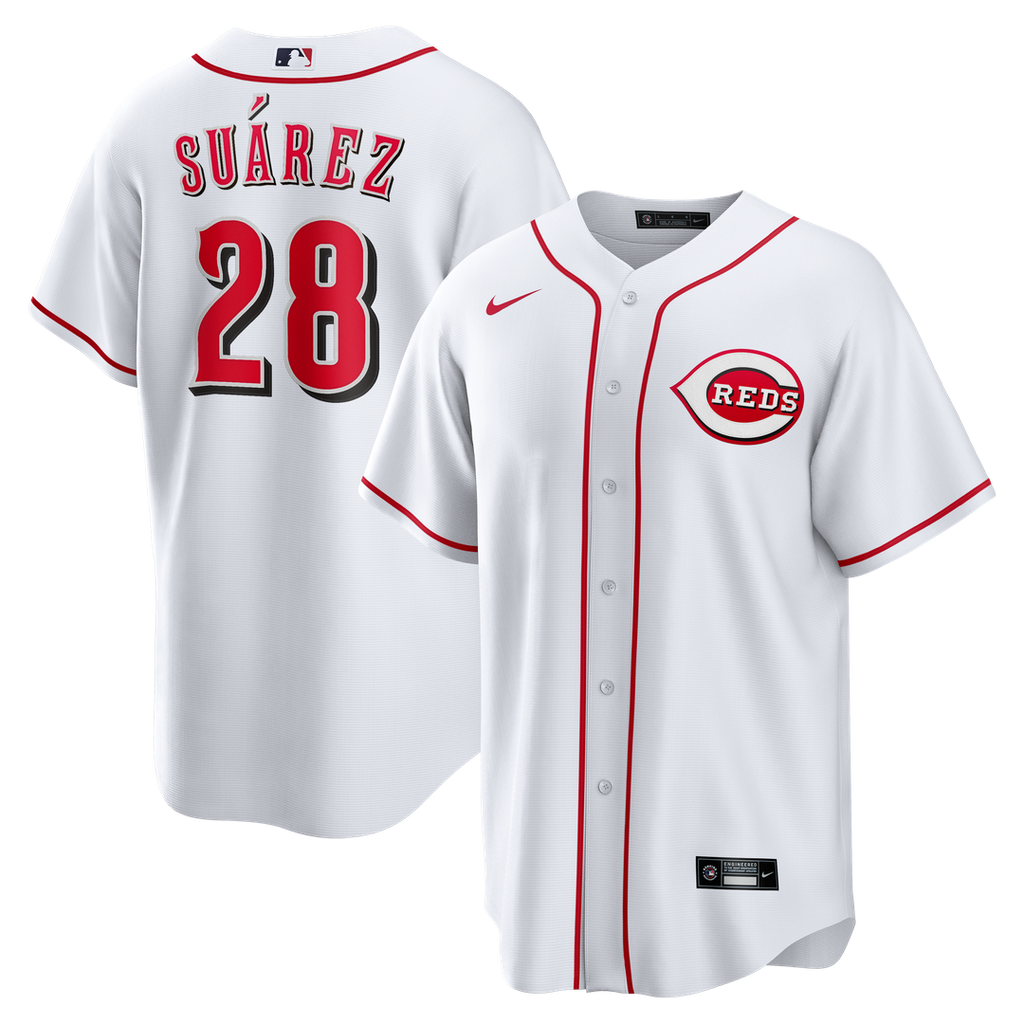 Eugenio Suárez Cincinnati Reds Nike Home Replica Jersey - White Official MLB Team Apparel Baseball Fan Gear