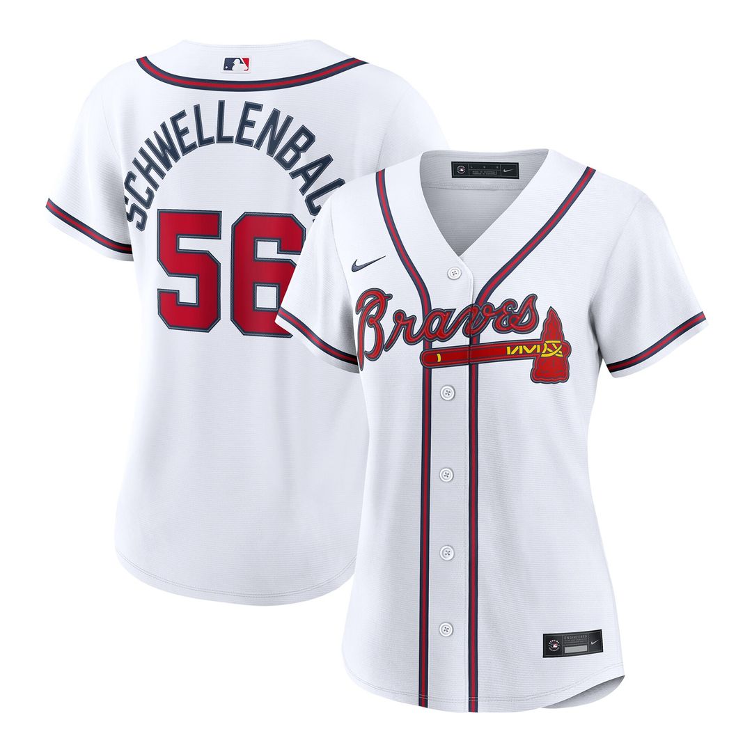 Spencer Schwellenbach Atlanta Braves Nike Women's Home Replica Jersey - White Official MLB Team Apparel Baseball Fan Gear