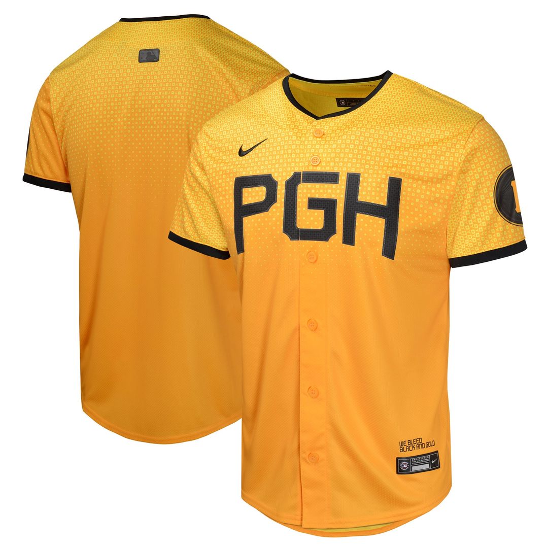 Pittsburgh Pirates Nike Youth City Connect Limited Jersey - Gold Official MLB Team Apparel Baseball Fan Gear