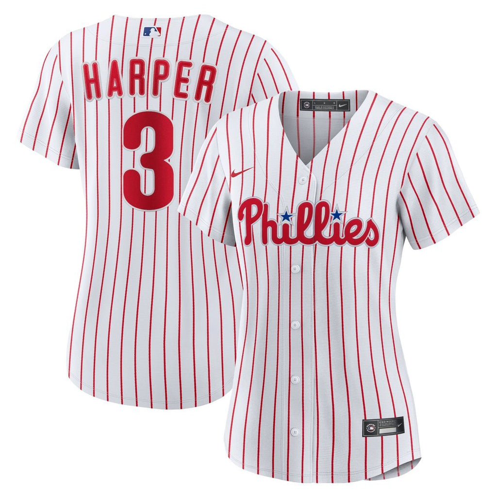Bryce Harper Philadelphia Phillies Nike Women's Home Replica Player Jersey - White Official MLB Team Apparel Baseball Fan Gear