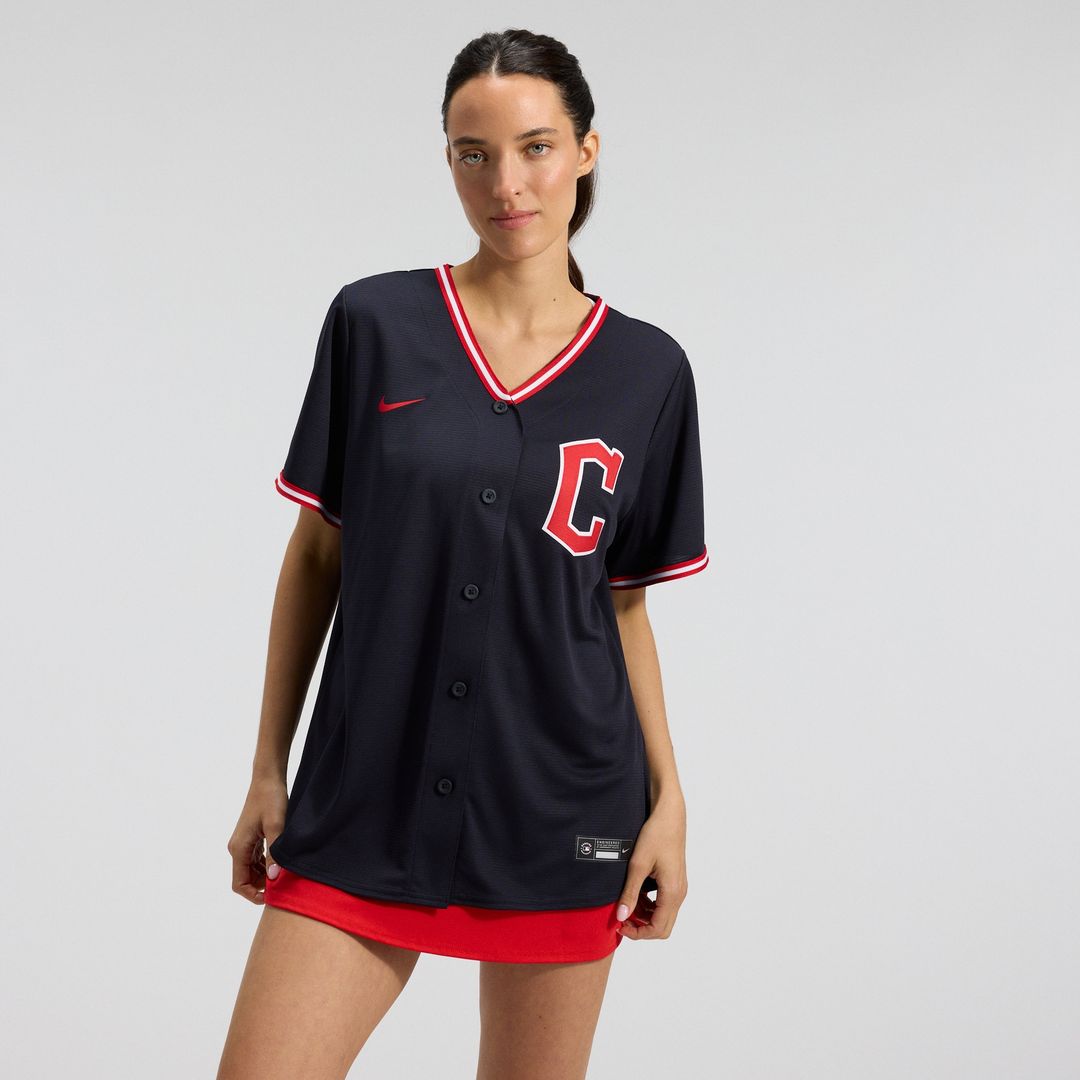 Cleveland Guardians Nike Women's Alternate Replica Jersey - Navy Official MLB Team Apparel Baseball Fan Gear