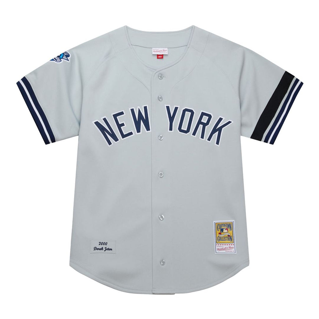 Derek Jeter New York Yankees Mitchell & Ness Cooperstown Collection 2000 World Series Authentic Jersey - Gray Official MLB Team Apparel Baseball Fan G