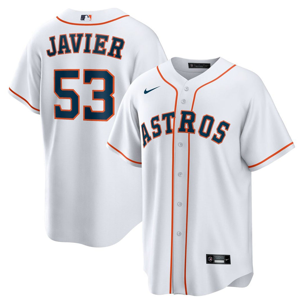 Cristian Javier Houston Astros Nike Home Replica Jersey - White Official MLB Team Apparel Baseball Fan Gear
