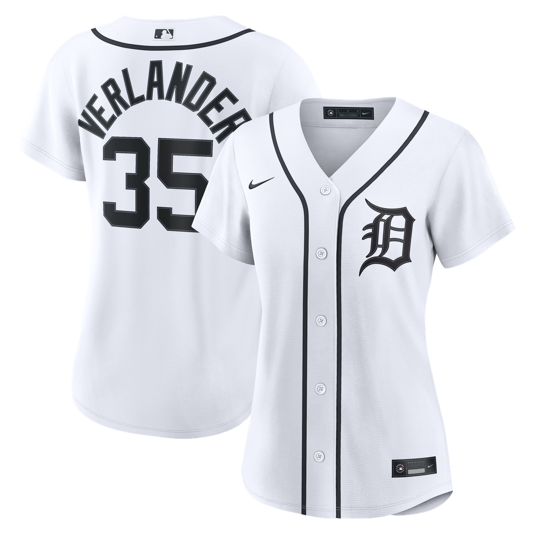 Justin Verlander Detroit Tigers Nike Women's Home Replica Jersey - White Official MLB Team Apparel Baseball Fan Gear