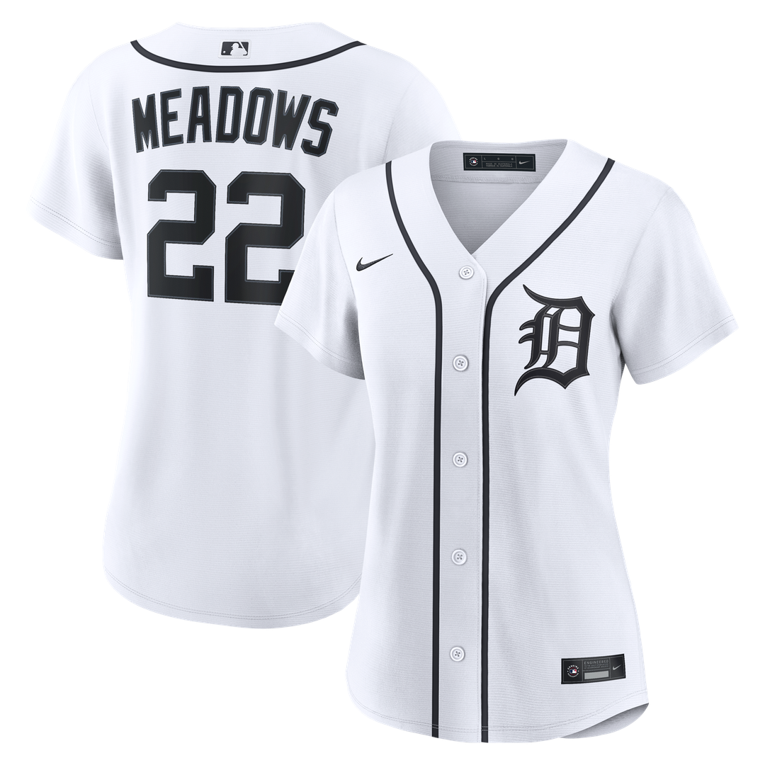 Parker Meadows Detroit Tigers Nike Women's Home Replica Jersey - White Official MLB Team Apparel Baseball Fan Gear