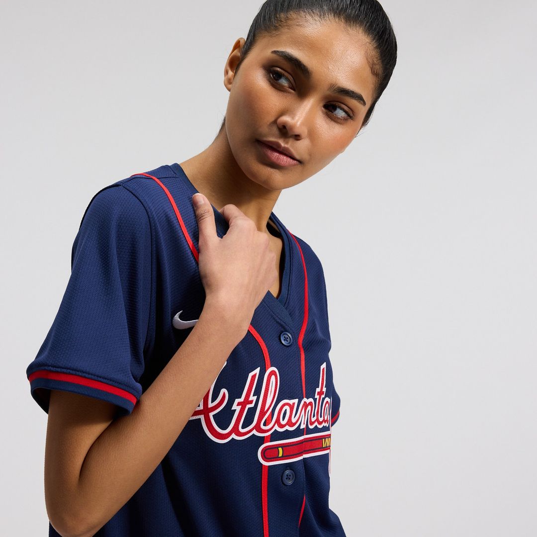 Ronald Acuña Jr. Atlanta Braves Nike Women's Alternate Limited Player Jersey – Navy Official MLB Team Apparel Baseball Fan Gear