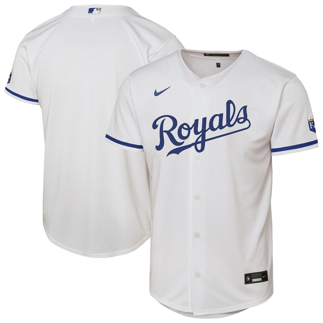 Kansas City Royals Nike Youth Home Stadium Jersey - White Official MLB Team Apparel Baseball Fan Gear