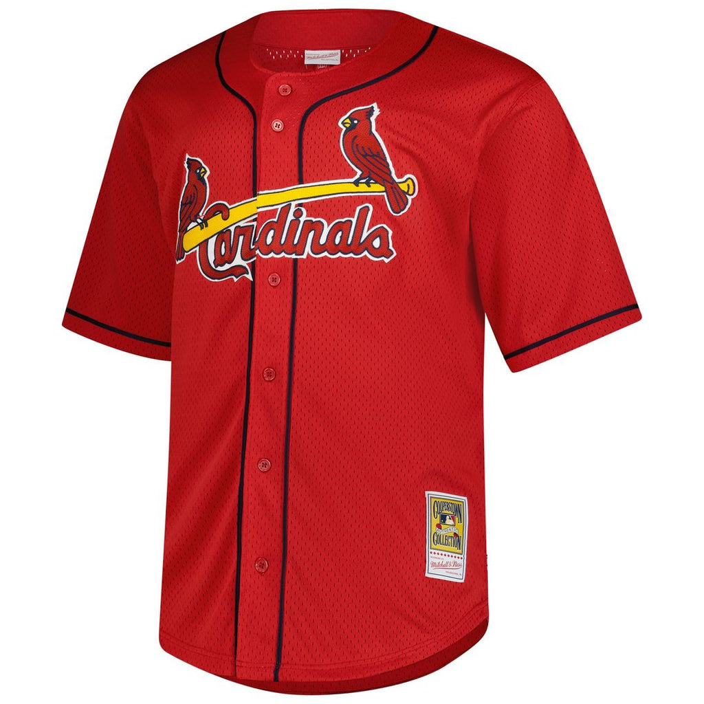 Mark McGwire St. Louis Cardinals Mitchell & Ness Big & Tall Cooperstown Mesh Batting Practice Jersey - Red Official MLB Team Apparel Baseball Fan Gear
