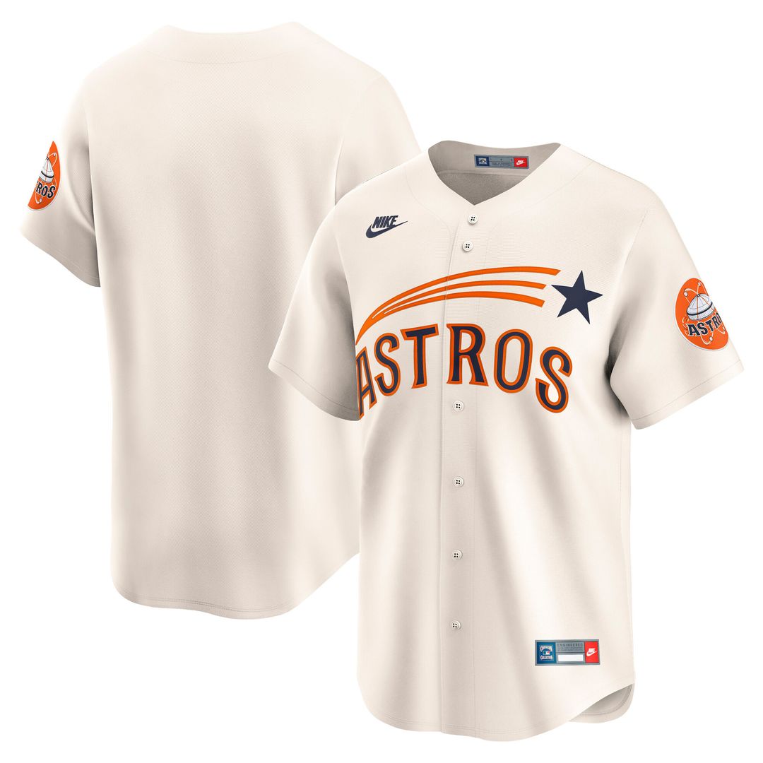 Houston Astros Nike Cooperstown Collection Limited Jersey - Cream Official MLB Team Apparel Baseball Fan Gear