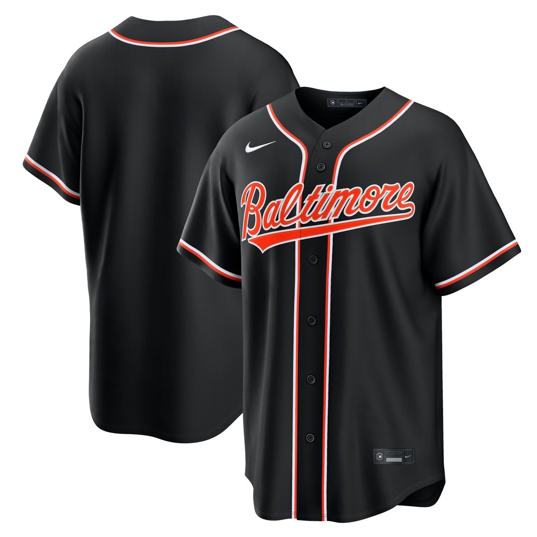 Baltimore Orioles Nike Fashion Replica Black Out Jersey Official MLB Team Apparel Baseball Fan Gear