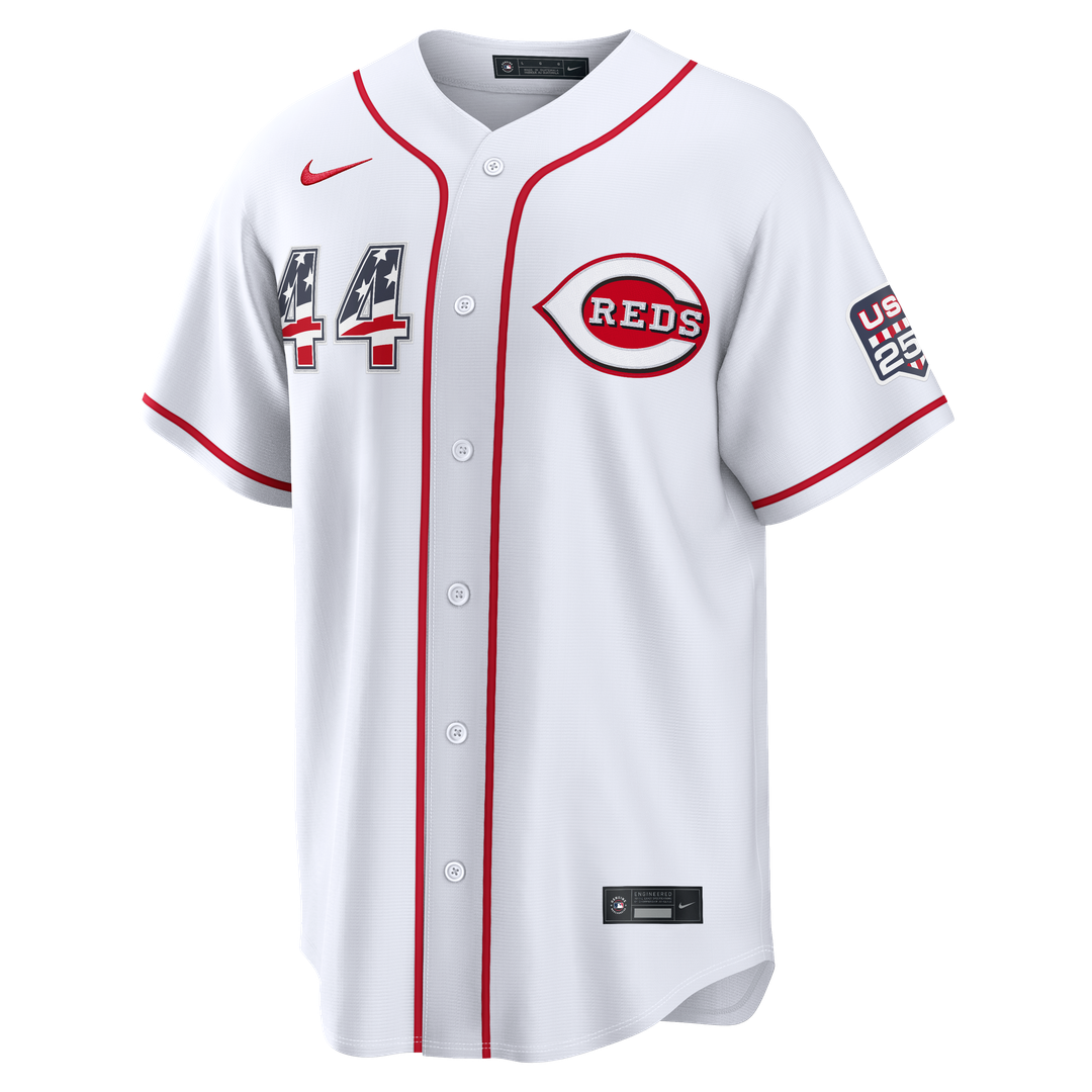 Elly De La Cruz Cincinnati Reds Nike USA 250 Fourth of July Home Stadium Jersey - White Official MLB Team Apparel Baseball Fan Gear
