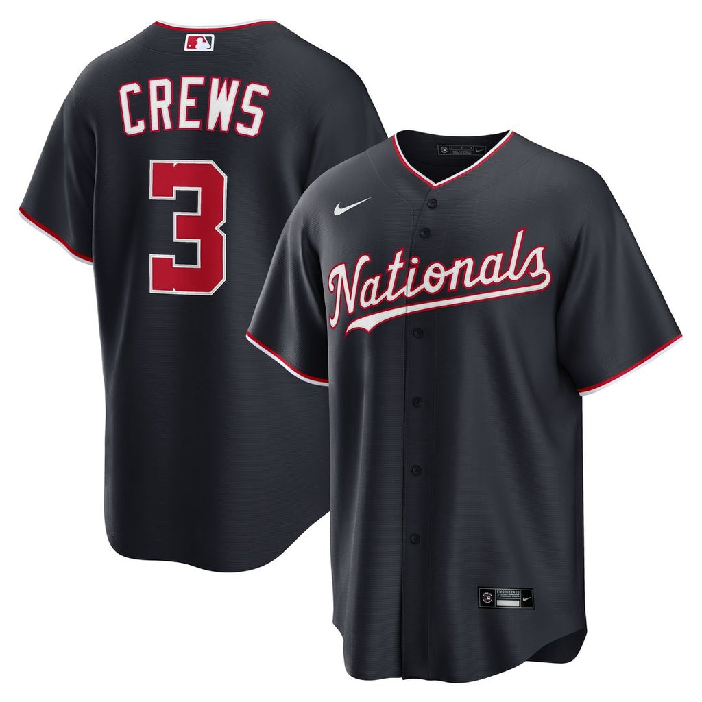 Dylan Crews Washington Nationals Nike Alternate Replica Jersey - Navy Official MLB Team Apparel Baseball Fan Gear