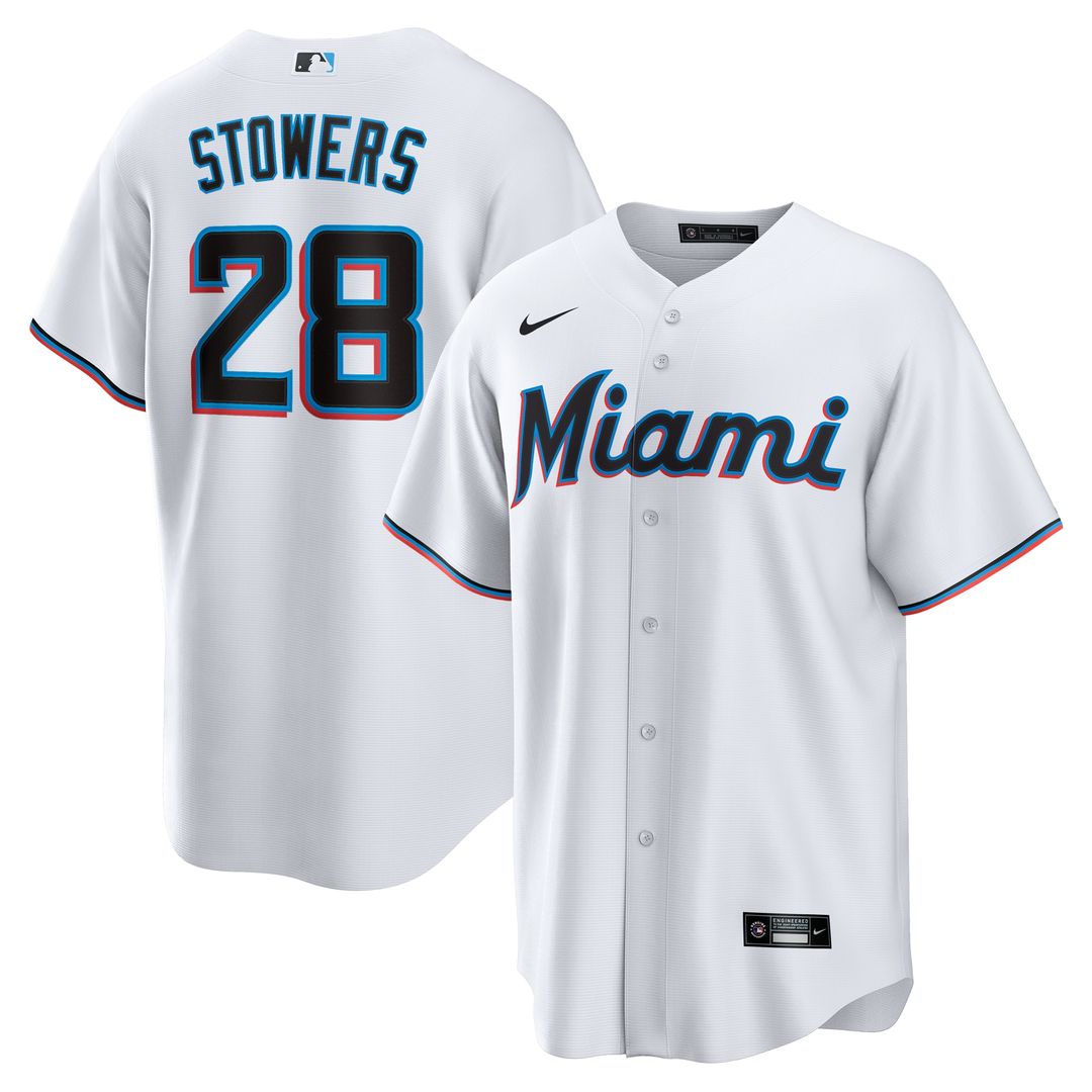 Kyle Stowers Miami Marlins Nike Home Replica Jersey - White Official MLB Team Apparel Baseball Fan Gear