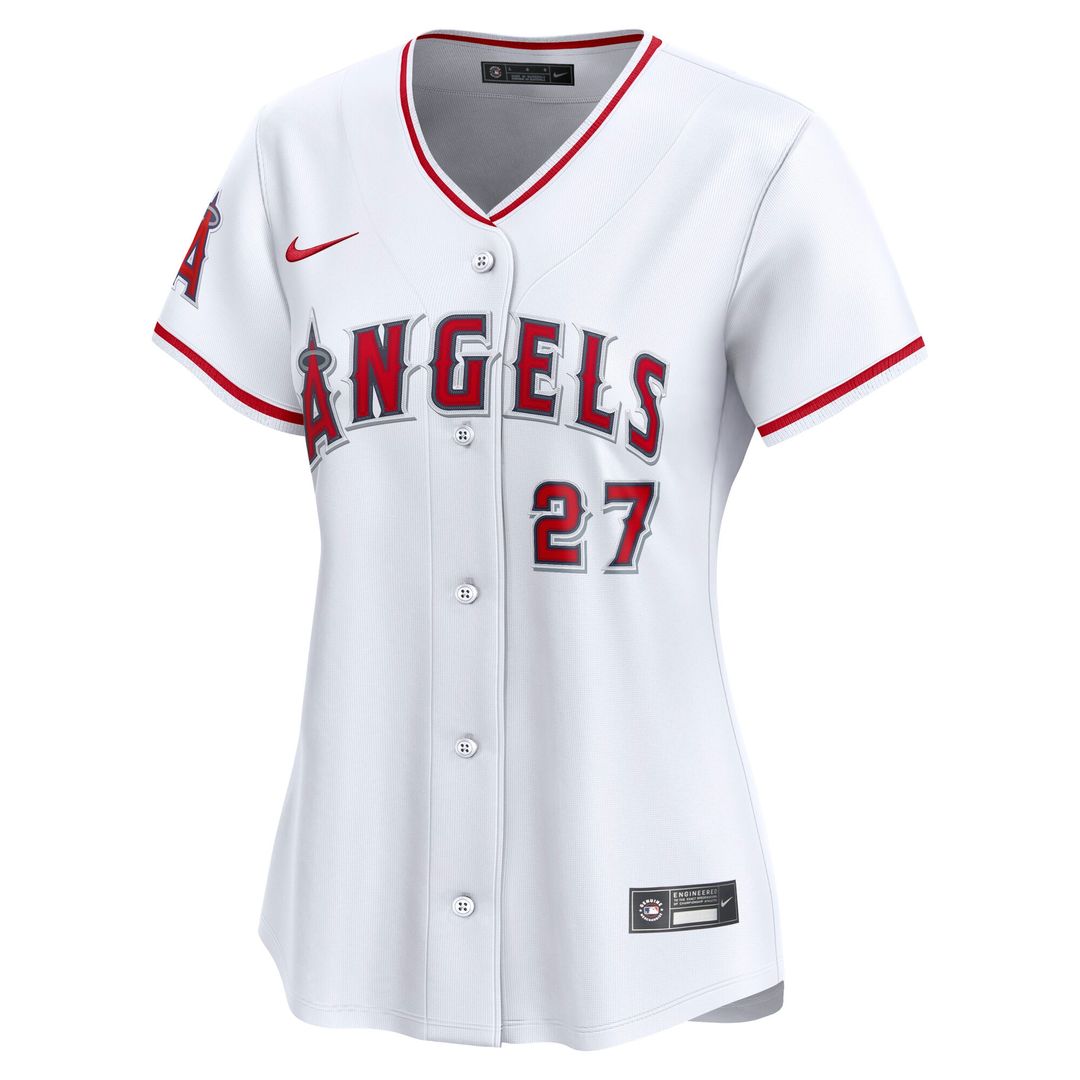 Mike Trout Los Angeles Angels Nike Women's Home Limited Player Jersey - White Official MLB Team Apparel Baseball Fan Gear