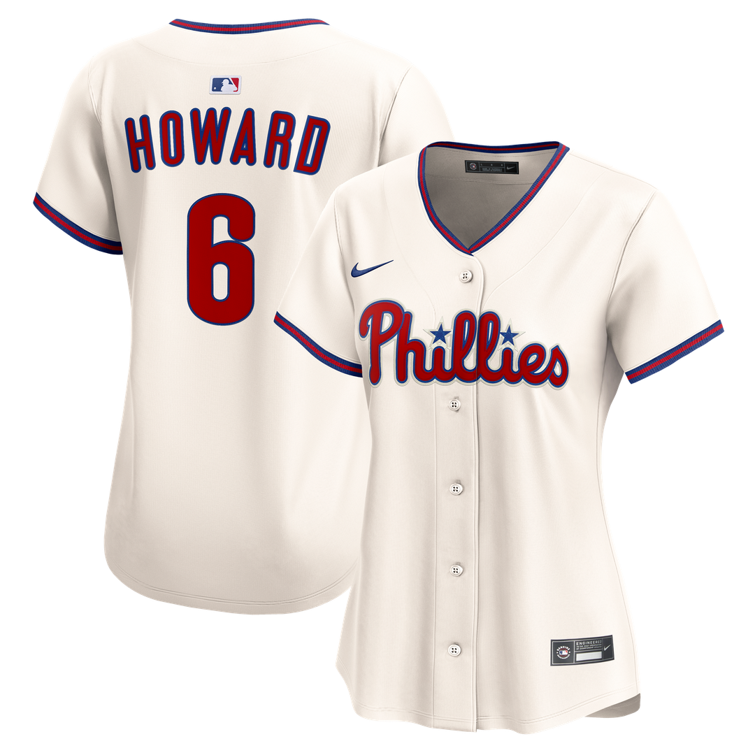 Ryan Howard Philadelphia Phillies Nike Women's Limited Jersey - White Official MLB Team Apparel Baseball Fan Gear