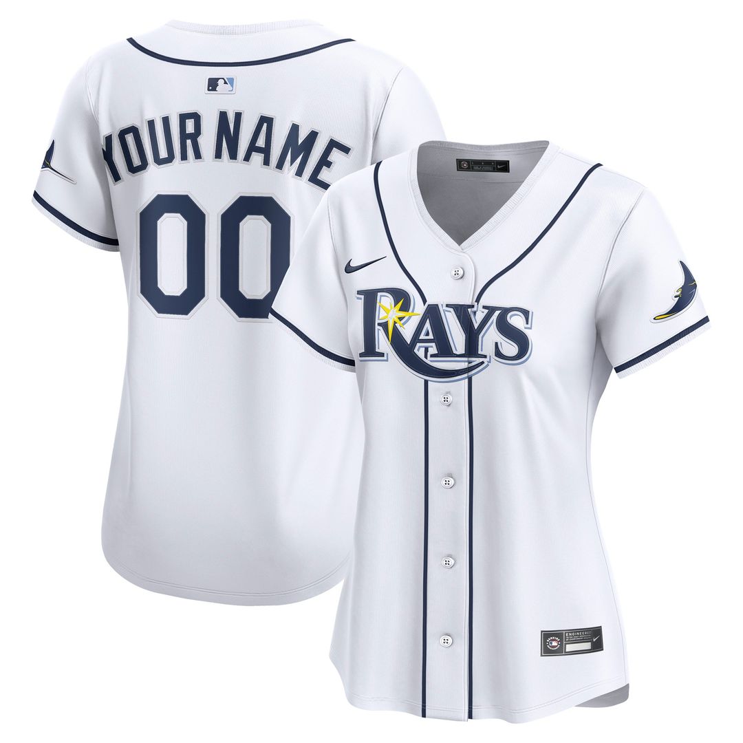 Tampa Bay Rays Nike Women's Home Limited Custom Jersey - White Official MLB Team Apparel Baseball Fan Gear