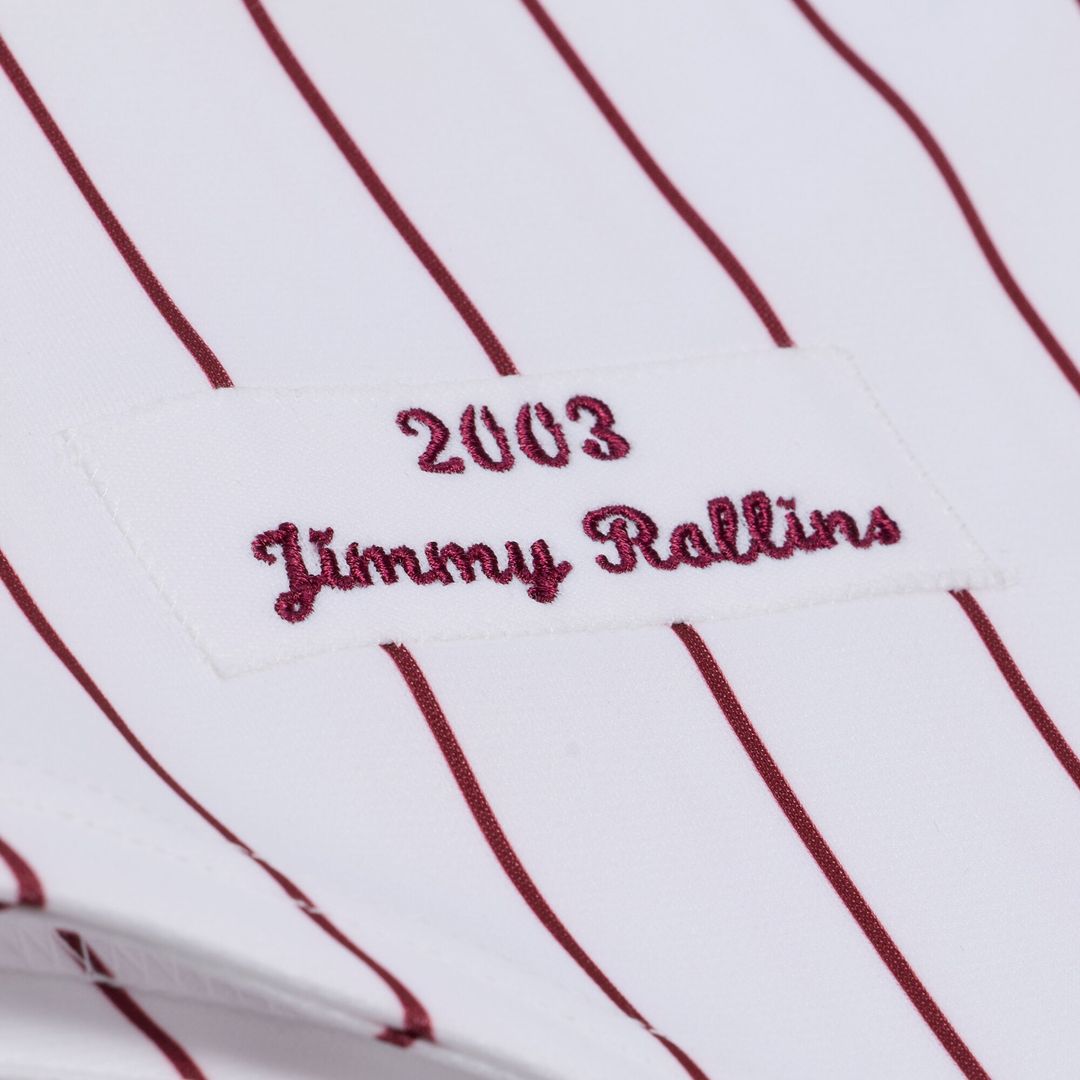 Jimmy Rollins Philadelphia Phillies Mitchell & Ness 2003 Cooperstown Collection Authentic Jersey - White Official MLB Team Apparel Baseball Fan Gear
