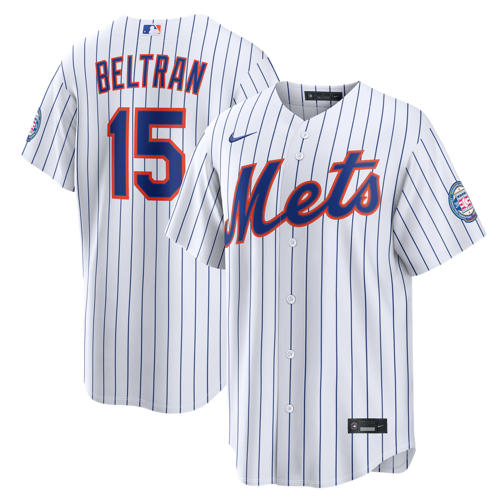 Carlos Beltran New York Mets Nike Home Replica 2026 Hall of Fame Patch Jersey - White Official MLB Team Apparel Baseball Fan Gear