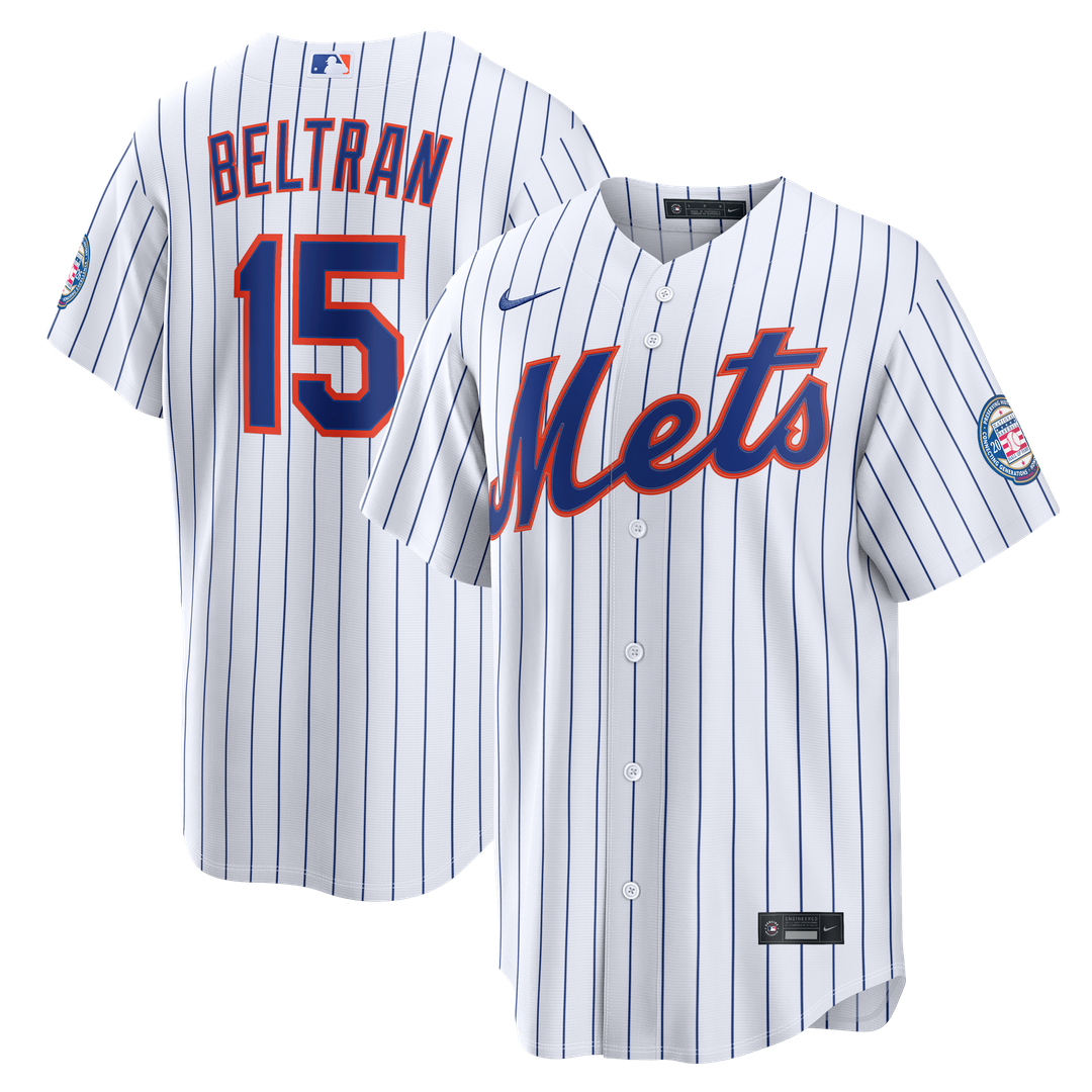 Carlos Beltran New York Mets Nike Home Replica 2026 Hall of Fame Patch Jersey - White Official MLB Team Apparel Baseball Fan Gear