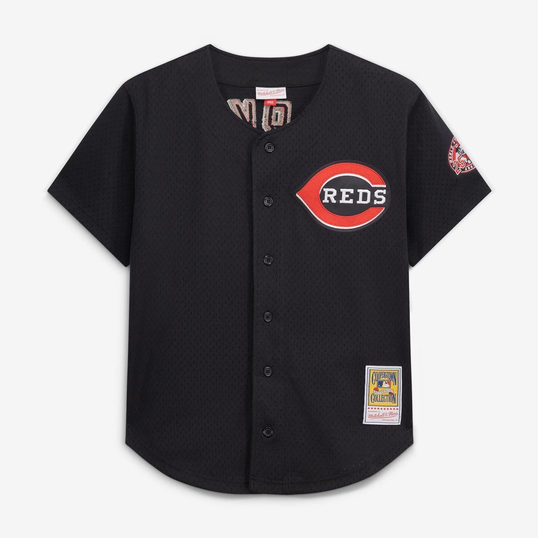 Barry Larkin Cincinnati Reds Mitchell & Ness Throwback Cooperstown Mesh Batting Practice Jersey - Red Official MLB Team Apparel Baseball Fan Gear
