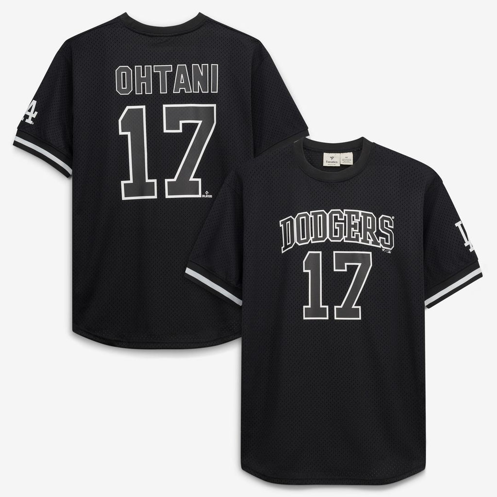 Shohei Ohtani Los Angeles Dodgers Fanatics Big & Tall Heavyweight Mesh Jersey - Black/White Official MLB Team Apparel Baseball Fan Gear